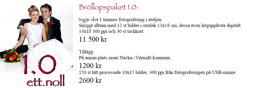 Wedding 1.0 Bröllopspaket 1.0