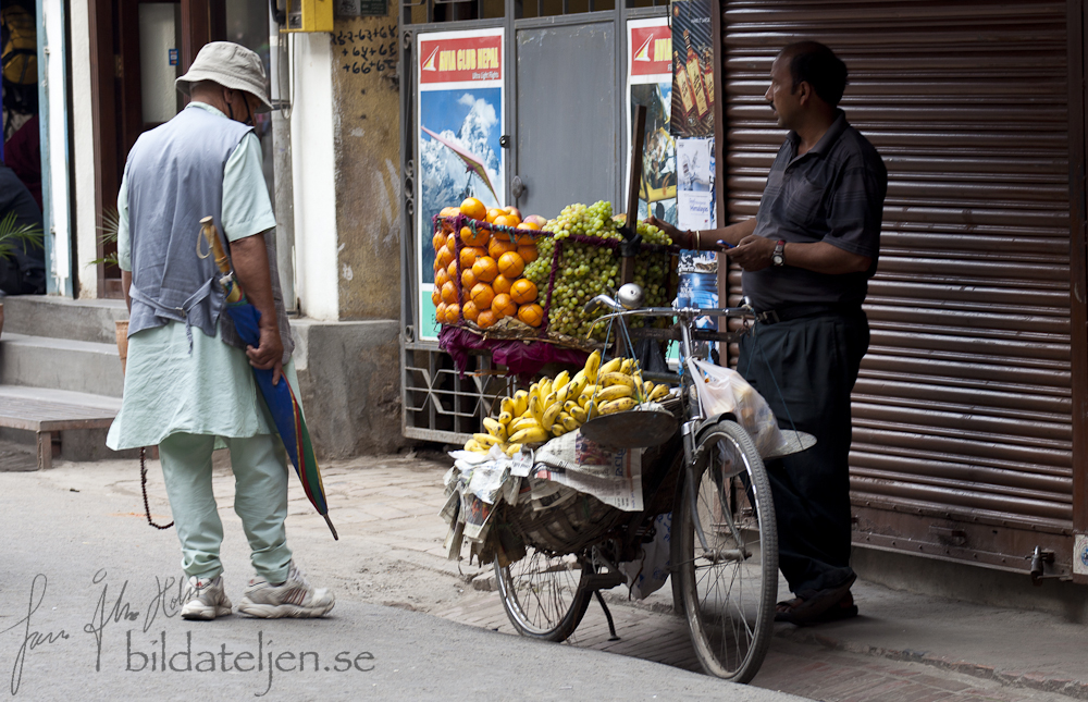 Fruktförsäljare i Katmandu